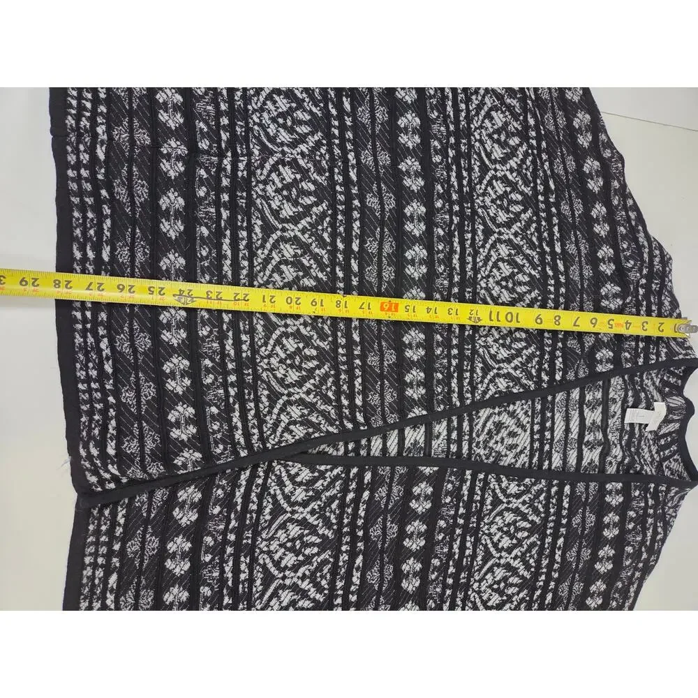 Chico's Dazzling Decoration Lyndie Cardigan Sweater Women's 1 Black Fair Isle
